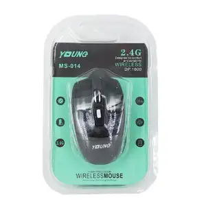 Mouse inalámbrico young de color negro, 2.4g, dp 1600 y alcance de 10…
