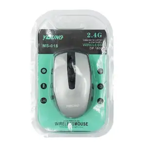 Mouse inalámbrico young de color plateado con negro, 2.4g, dp 1600 y …