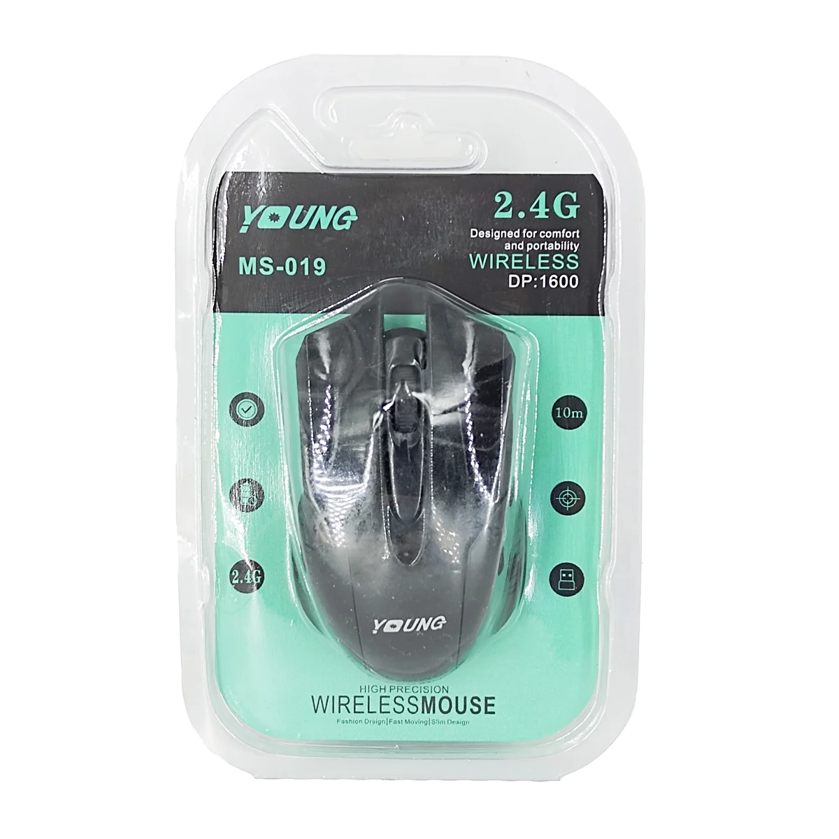 Mouse inalámbrico con diseño ergonómico / ms019 / young / 2.4g