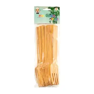 Paquete con 12 tenedores de madera de bambú natural / mt1336 / pure w…