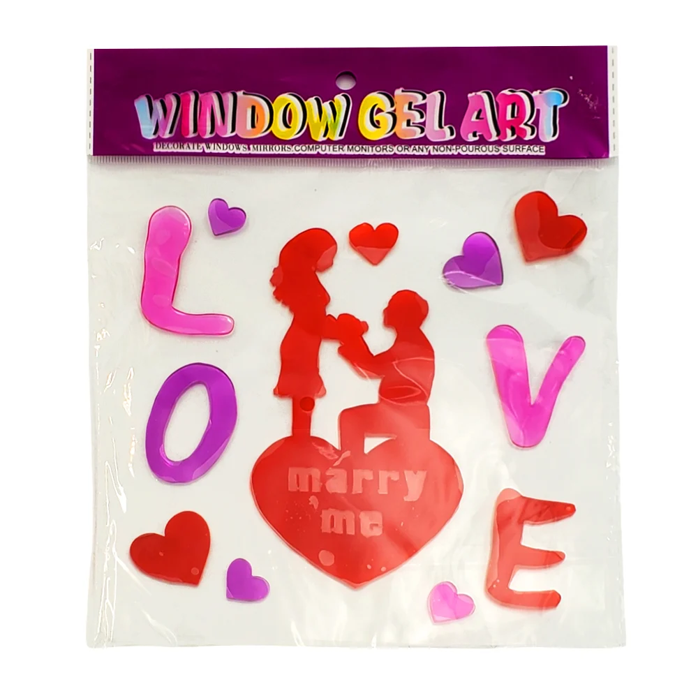 Stickers de gel pegajoso con temática de san valentín para ventanas, …