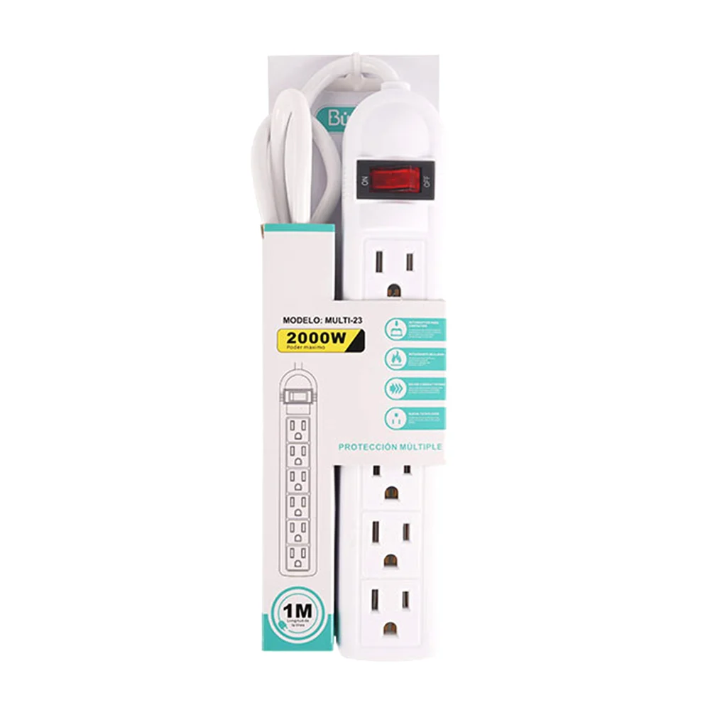 Barra multicontacto buytiti con cable de 1 metro y 6 toma corrientes,…
