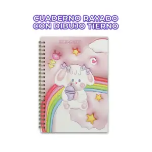 Libreta cuaderno tamaño a4 con 80 hojas de raya y espiral + diseño ti…