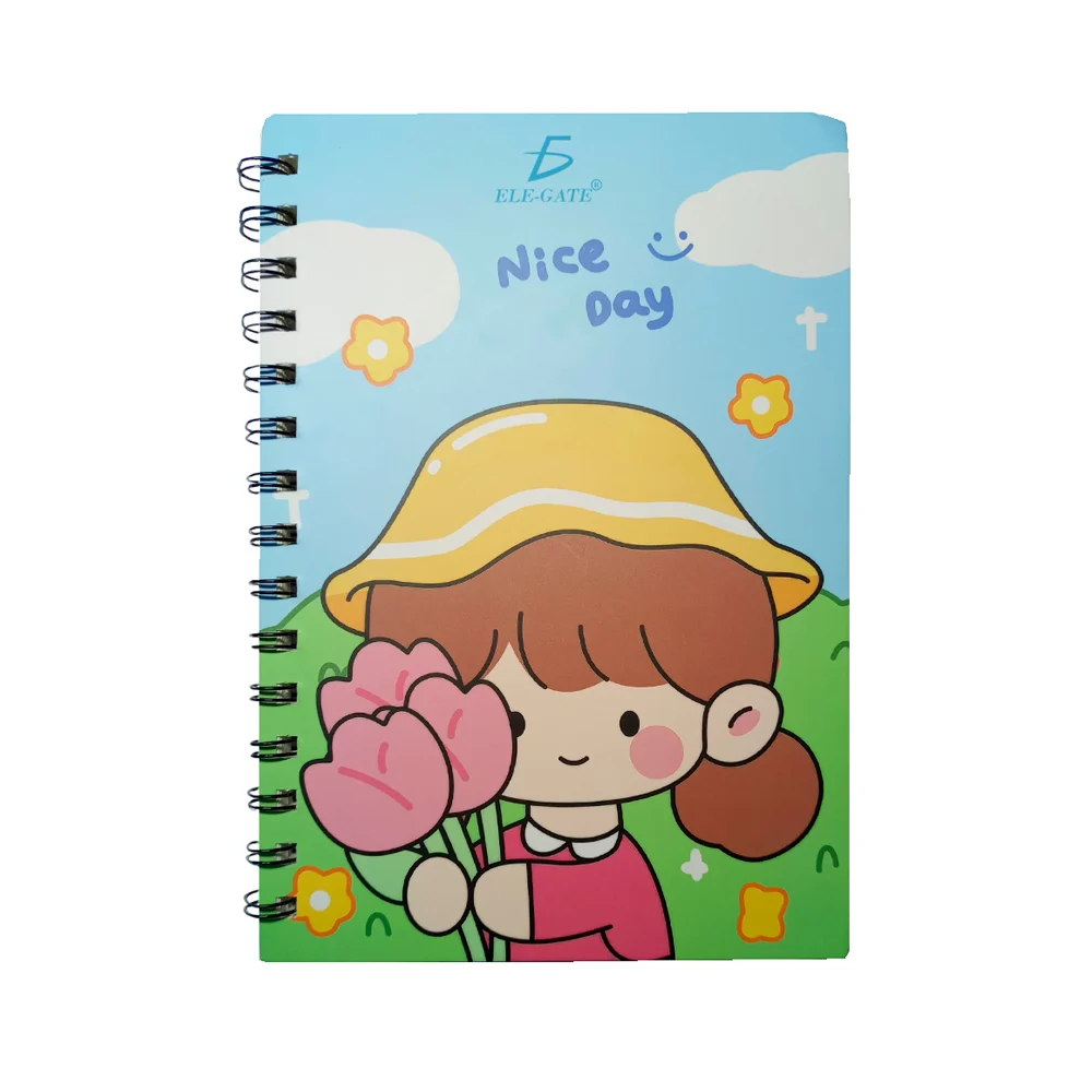 Libreta cuaderno kawaii de rayas con 80 hojas y espiral metálico / of…