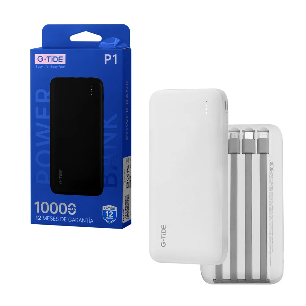 Power bank / batería portátil lisa g-tide de 10000mah con entrada tip…
