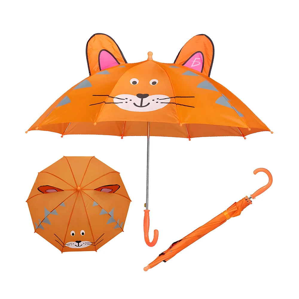 Paraguas kawaii con figura de tigre con orejas desplegables para niño…