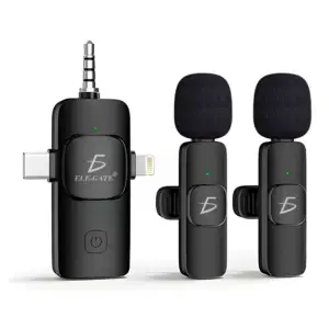 Micrófono inalámbrico lavalier 2.4G, con entrada de 3.5mm, tipo c y l…