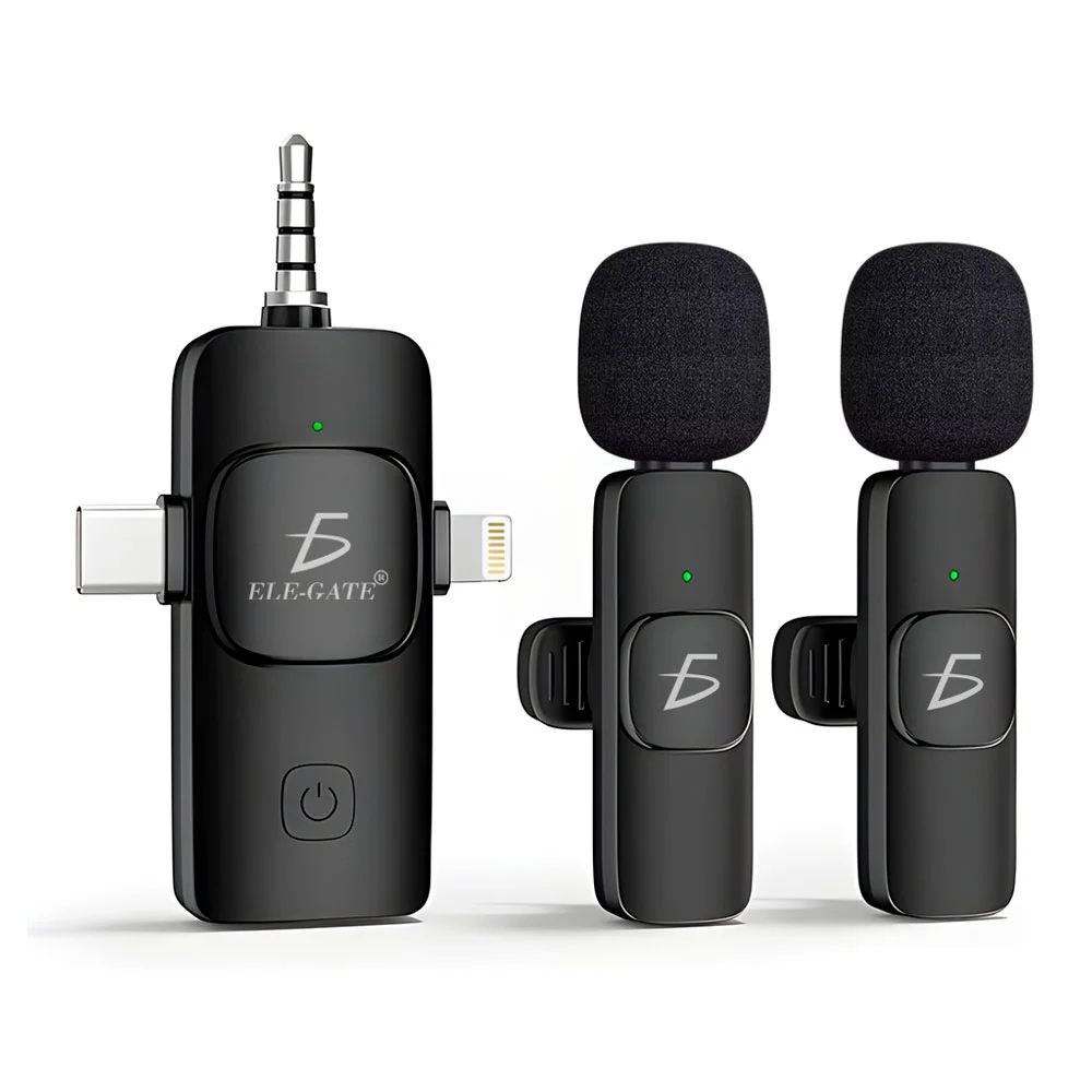 Micrófono inalámbrico lavalier 2.4G, con entrada de 3.5mm, tipo c y l…