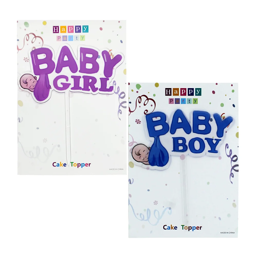 1pza Cake topper baby boy o baby girl con decoración para pastel baby…