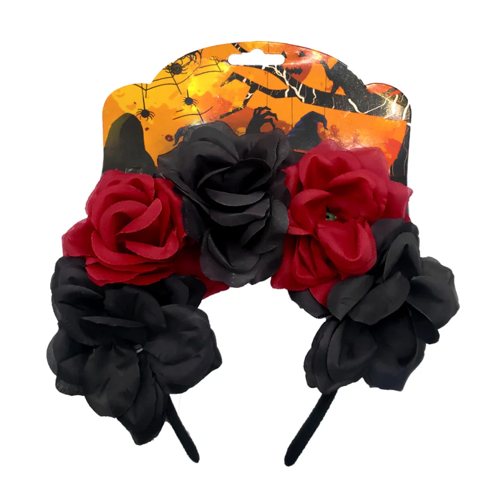 Diadema con flores para disfraz de catrina, variedad de colores / halloween party / pt10717