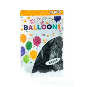 Paquete con 50 globos de látex jianuo en color negro / balloons / pt1…