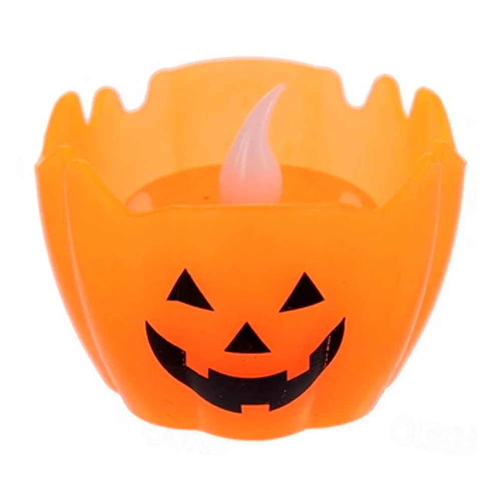 1pza Vela de plástico decorativa con diseño de calabaza / pt10879