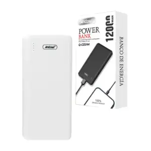 Power bank / batería portátil andowl con 2 puertos usb, 12000mah, var…