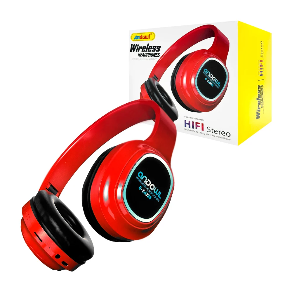 Audífonos diadema inalámbrica bluetooth andowl con diseño plegable y …