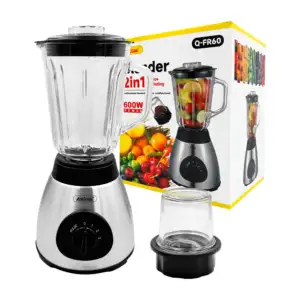 Licuadora de vidrio 2 en 1 andowl+ molinillo para frutos con cuchilla…