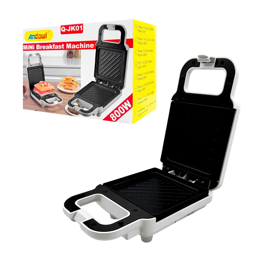 Sandwichera eléctrica andowl antiadherente de 800w, variedad de color…