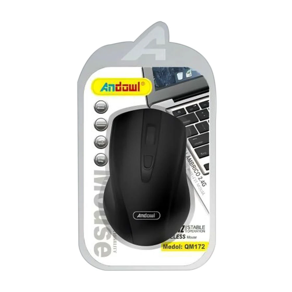 Mouse óptico inalámbrico andowl con adaptador usb, 2.4ghz / wireless …