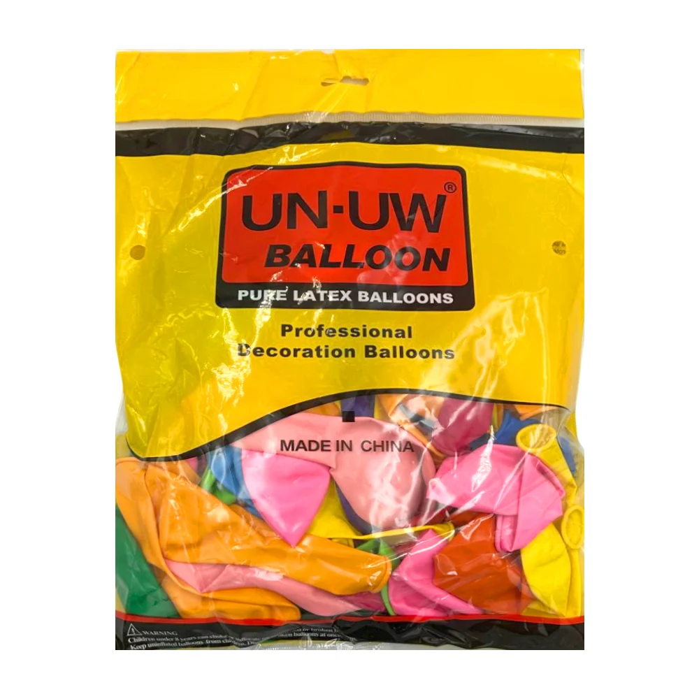 Paquete con 50 diversos globos látex de 12 pulgadas / un-uv balloon