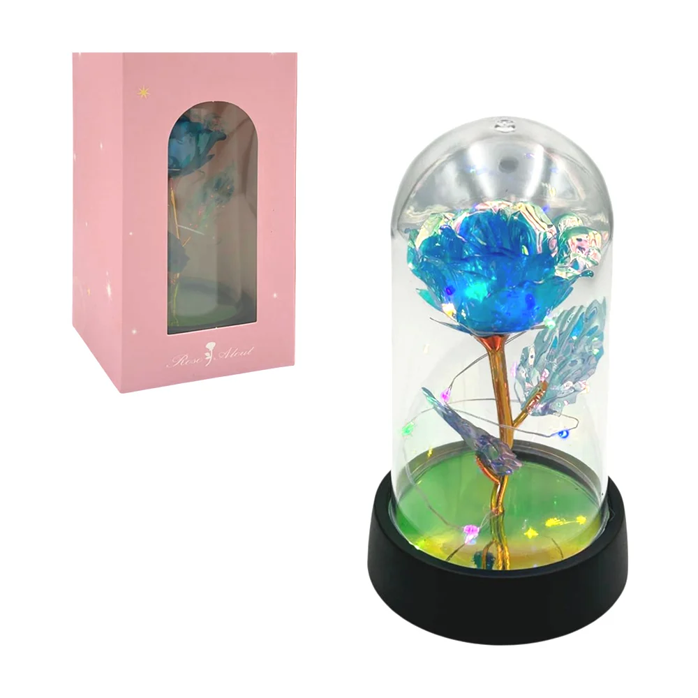 Rosa tornasol pequeña encapsulada con tira de luz led, 15cm, variedad…