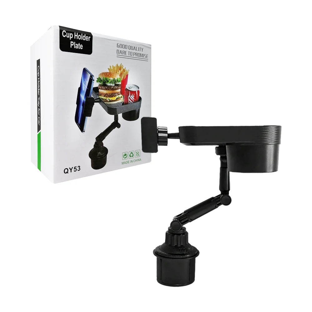 Bandeja universal de automóvil con portavasos y soporte ajustable par…