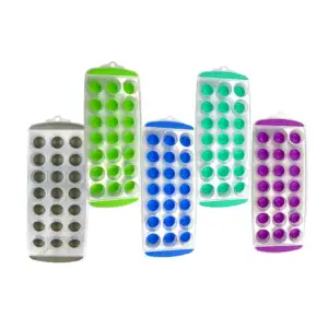 Molde recipiente de plástico con silicón para hacer cubos de hielo, 2…