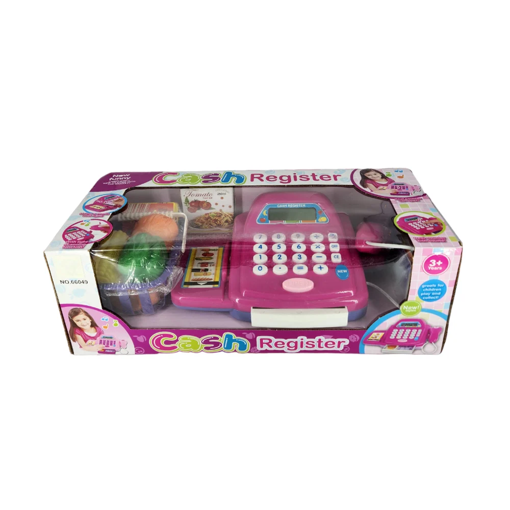 Mini caja registradora de juguete con sonido y canasta de alimentos /…