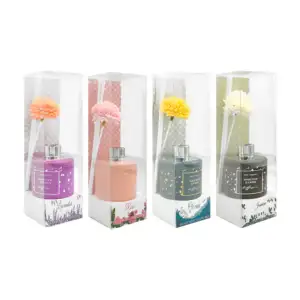 Frasco aromatizante difusor de fragancia con varillas y flor, varieda…