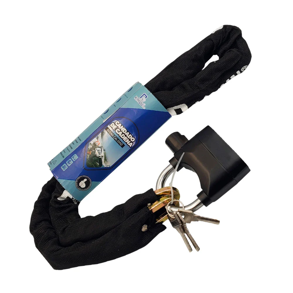 Candado de seguridad multiusos con alarma y cadena de 105cm + juego 3…