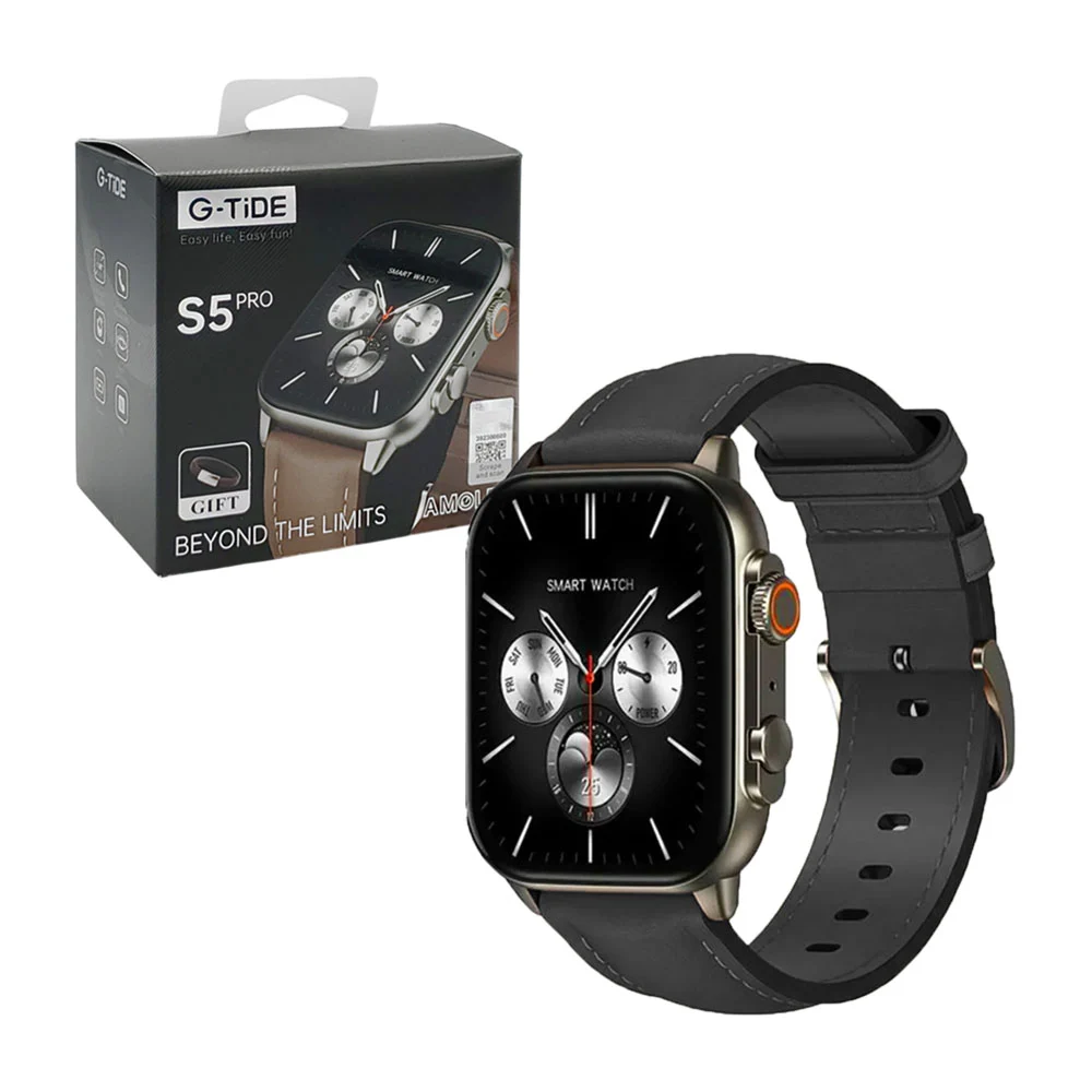 Reloj smartwatch g-tide con pantalla amoled cuadrada, 2 correas inter…