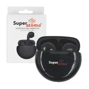 Audífonos inalámbricos super átomo con cable tipo c y estuche de carg…