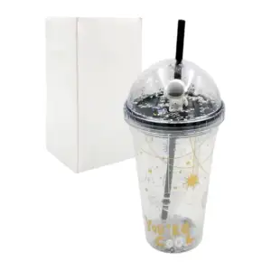 Vaso de acrílico con tapa domo y diseño de astronauta, variedad de co…