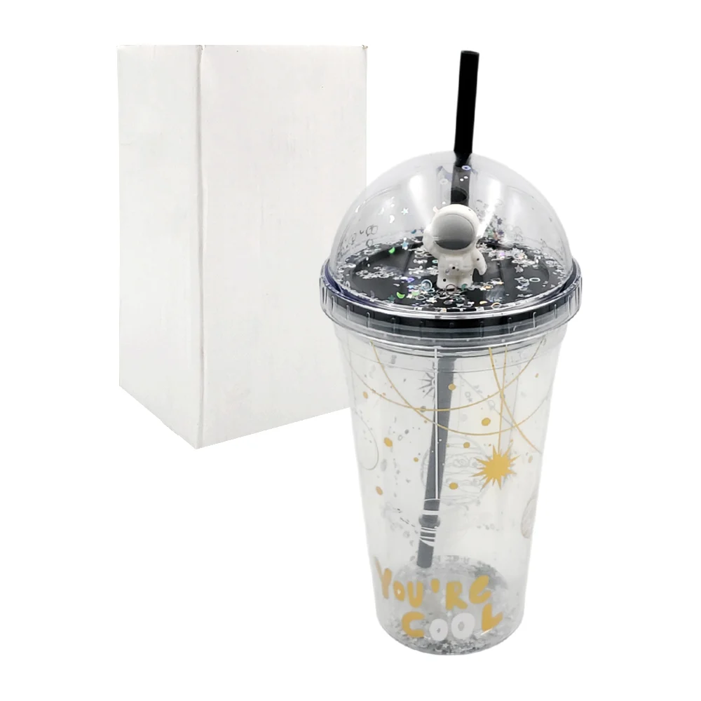 Vaso de acrílico con tapa domo y diseño de astronauta, variedad de co…