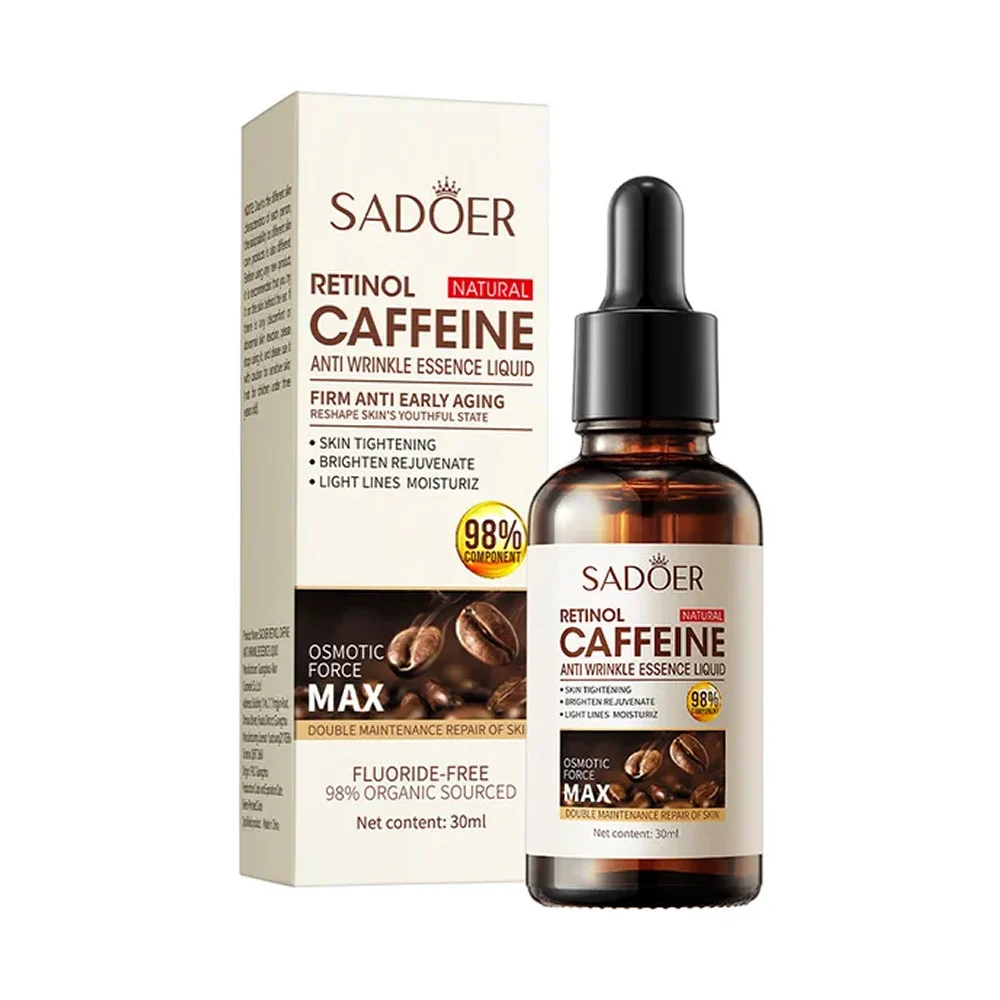 Suero facial antiarrugas sadoer con cafeína y retinol, 30ml / sd01505…