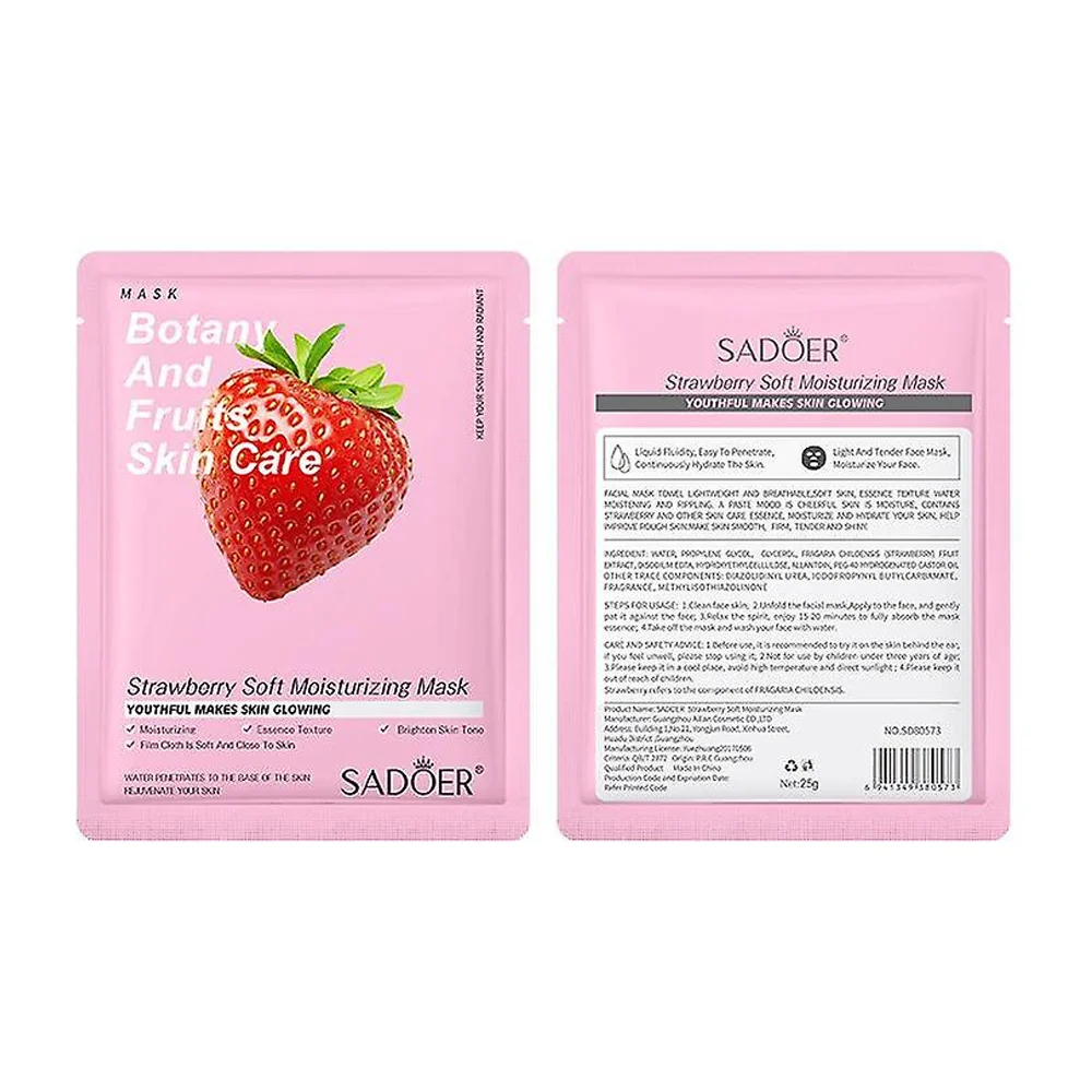 Mascarilla facial nutritiva sadoer con extracto de fresas, 25g / sd80…