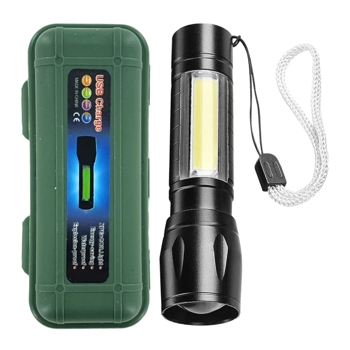1pza Linterna de mano recargable, con 3 modos de luz intercambiables,…