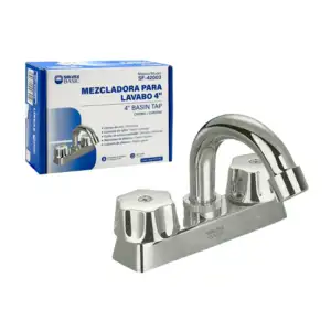 Llave mezcladora solvex basic de 4 pulgadas con cuello de acero inoxi…