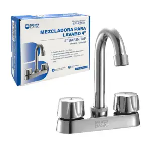 Mezcladora ahorradora para lavabo de 4 pulgadas en color metálico/ sf…