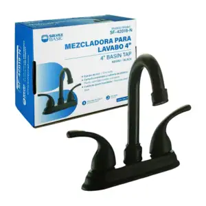 Mezcladora para fregadero de acero inoxidable color negro 4in / solve…