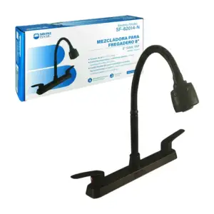 Mezcladora para fregadero color negro matte con extensión flexible de…