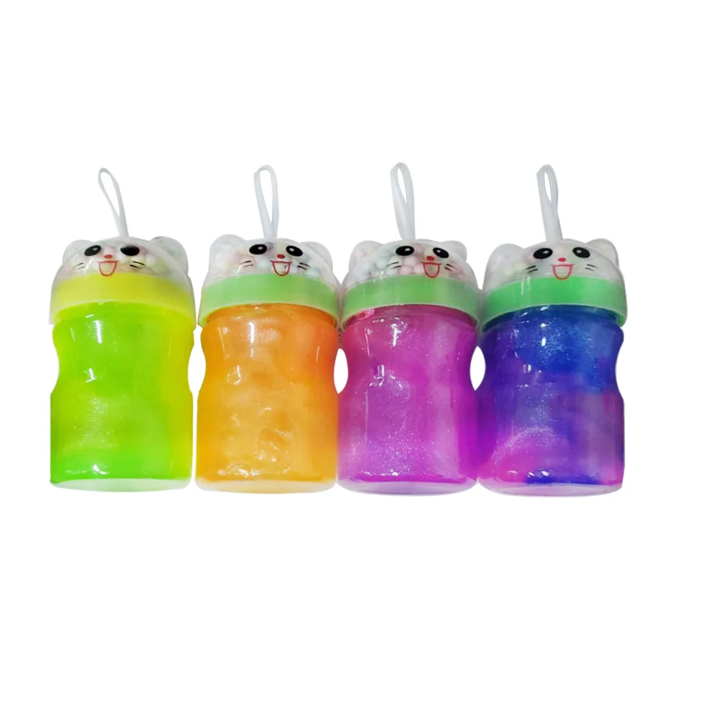 Mini bote de slime con bolitas de colores + diseño de oso, variedad d…