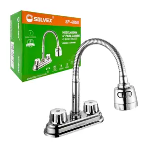 1pza Mezcladora para lavamanos de 4 pulgadas, con manguera flexible y…