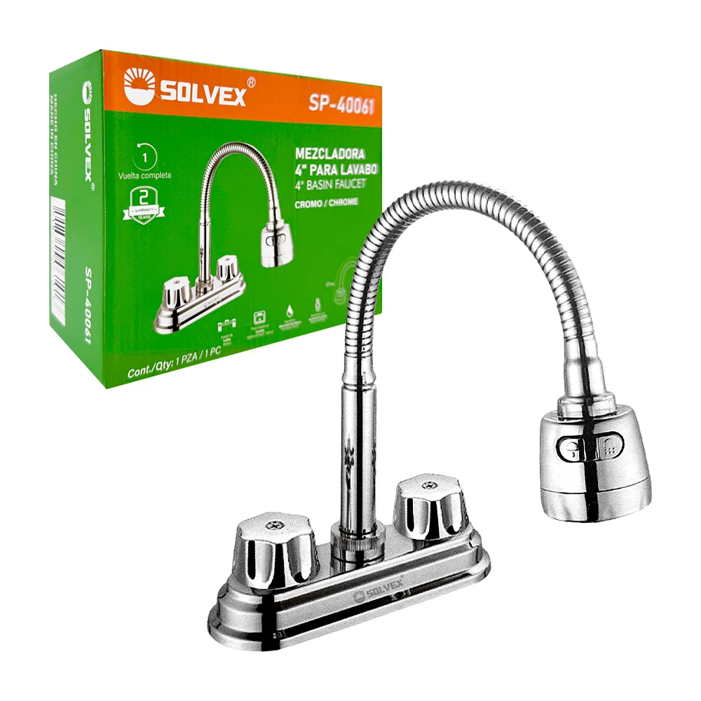 1pza Mezcladora para lavamanos de 4 pulgadas, con manguera flexible y…