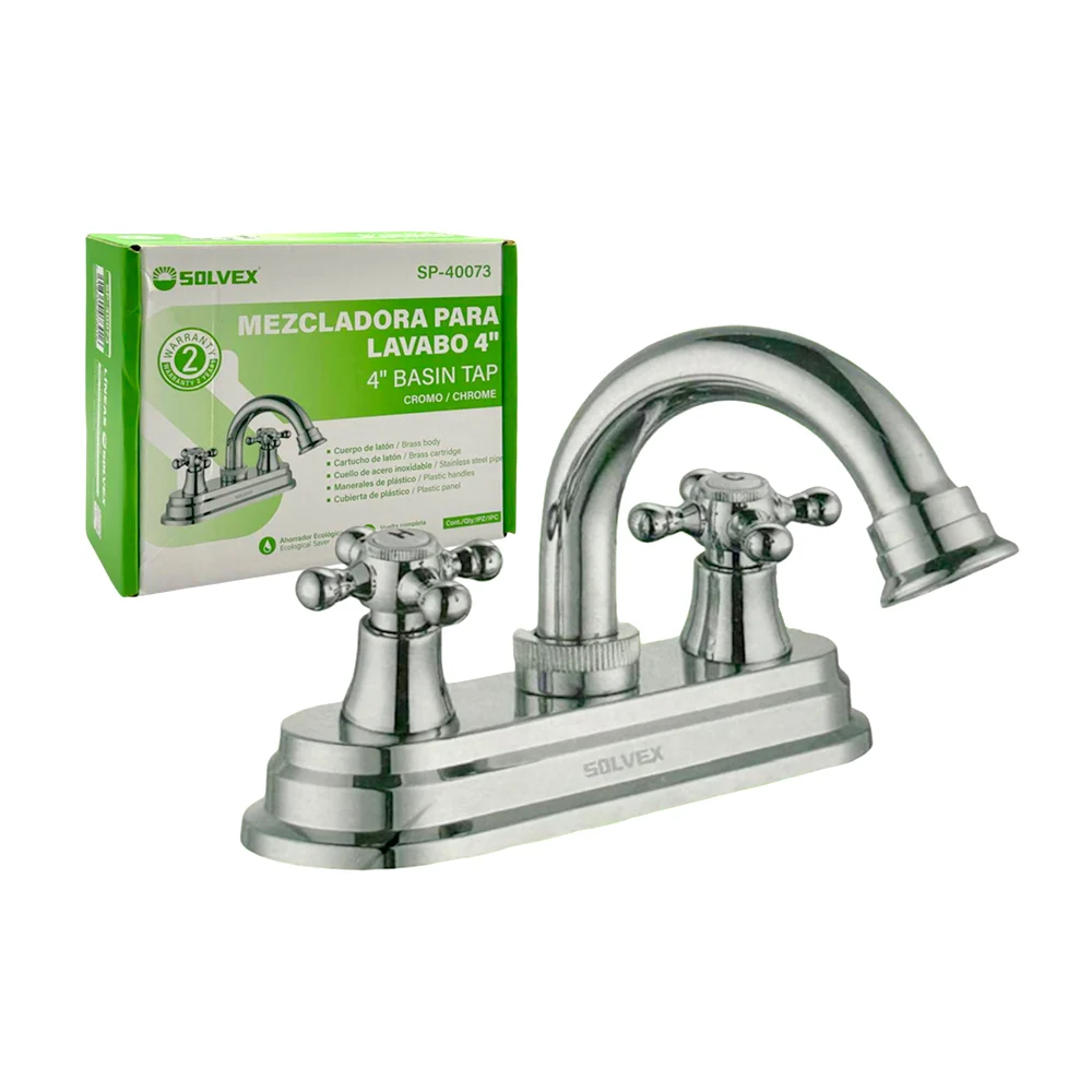 Llave mezcladora solvex de 4 pulgadas con manerales cruceta y cuello …