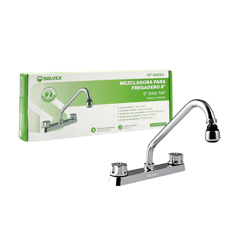 Llave mezcladora solvex de 8 pulgadas con cuello de acero inoxidable …