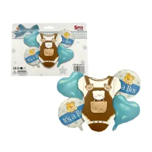 Set de 5 globos metálicos con temática de baby shower para niño / rui…