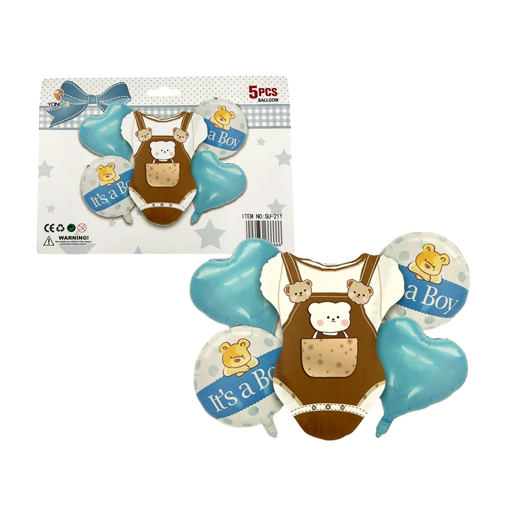 Set de 5 globos metálicos con temática de baby shower para niño / rui…