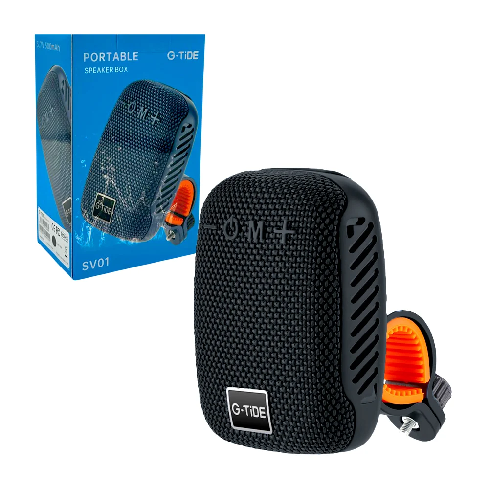 Bocina inalámbrica portátil g-tide con colgante y soporte montable, e…