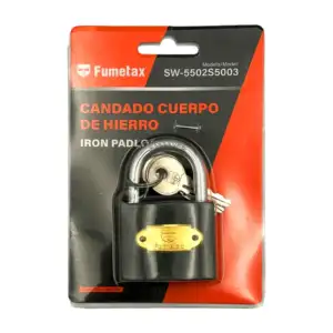 Candado mediano fumetax de hierro, 5x7cm + juego 3 llaves / sw-5502s5…