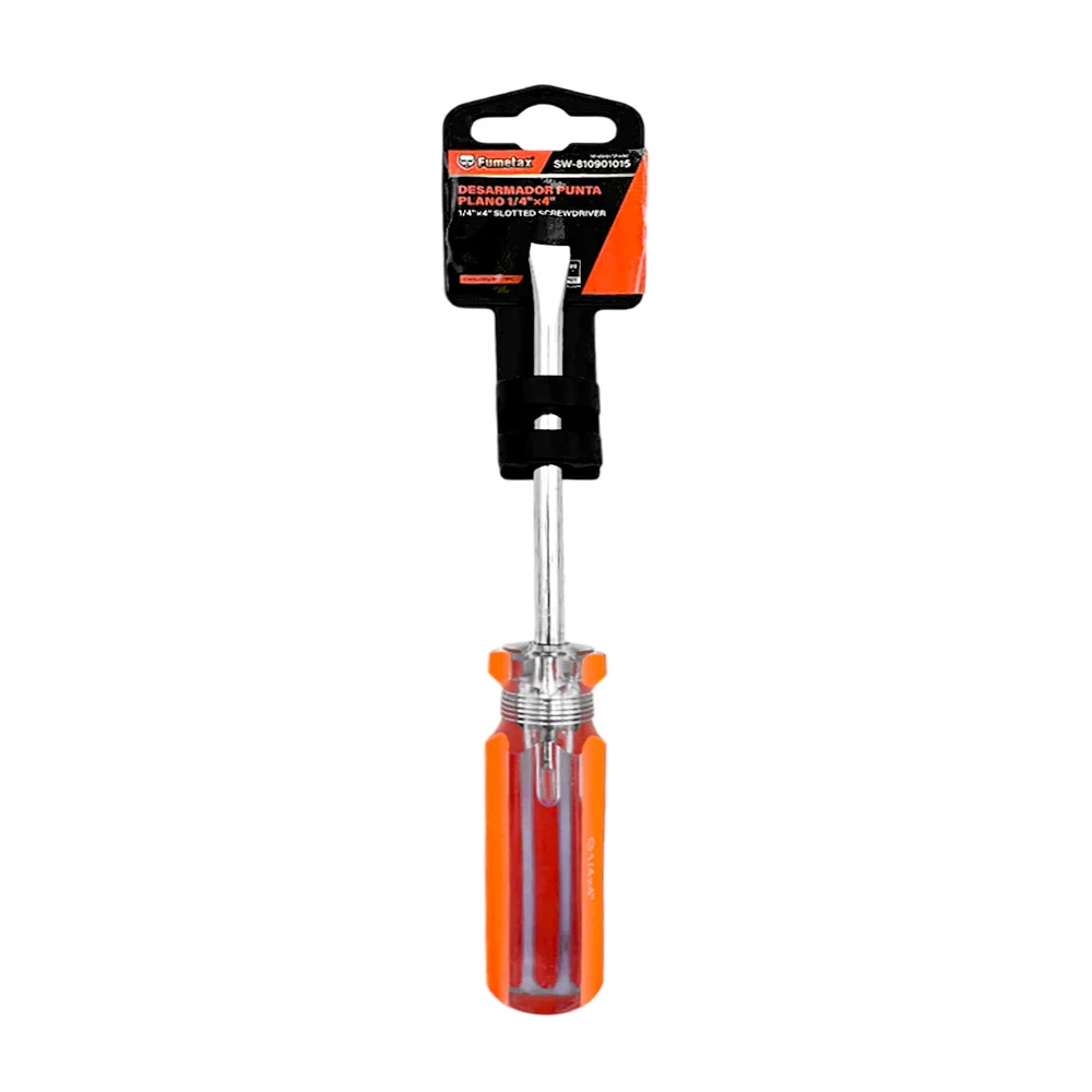 1pza Desarmador con punta plana fumetax de 1/4 x 4 pulgadas y mango d…