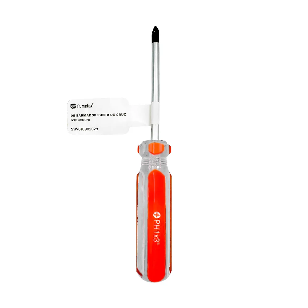 1pza Desarmador con punta de cruz fumetax de ph1x3 pulgadas y mango d…